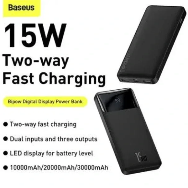 Baseus Bipow Digital Display 15W 10000mAh Power Bank-3
