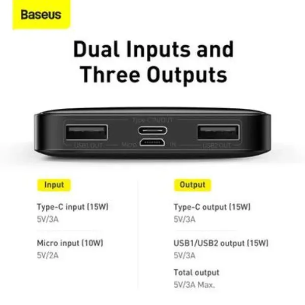 Baseus Bipow Digital Display 15W 10000mAh Power Bank-2