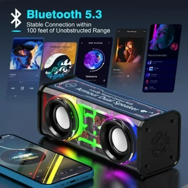 V8 Transparent Mecha Bluetooth Speaker-1